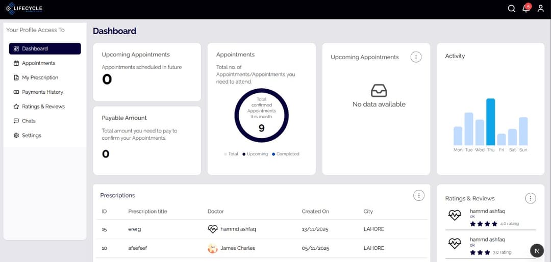 Patient Portal Interface